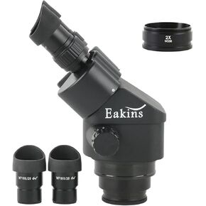 Binocular Microscope Magnification Continuous Zoom 7X-45X Stereo Microscope Head + WF10X/20mm Eyepiece for Phone PCB Soldering(With 0.5x)