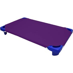 Standard Size Daycare/Pre-School Cot Sheet -Corner Elastic Loop Daycare Sheet- Children’s Naptime Cot Sheet - Breathable 100% Cotton Nap Sheet for Boys/Girls (Purple, 23"x52" - Pack of 12)