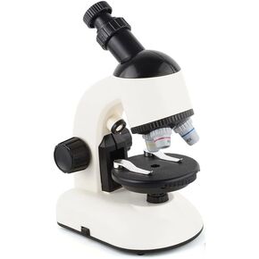 Compound Microscope Magnifier Compound Monocular Microscopes LED Illumination Brightfield for Student Beginner Kids Science Kit (Color : Yellow) (White)