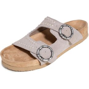 Minnetonka Georgine – Women’s Two Strap Sandals with Two Buckle Adjustable Straps, Metal Accents, and Microfiber Lining