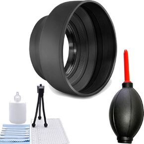 77MM Collapsible in 3 Steps Rubber Lens Hood for Nikon COOLPIX P1000 Digital Camera
