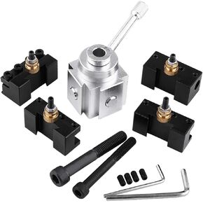 Mini Lathe Quick Change Tool Post, Lathe Tool Holder,Axa Tool Holder, Aluminum Alloy Quick Change Mini Lathe Tool Post and Holder Kit