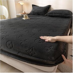 Taffeta Velvet Fitted Sheet Plush Shaggy Ultra Soft Flannel Fitted Bottom Sheet Fuzzy Comfortable Winter Bed Sheet Deep Pocket