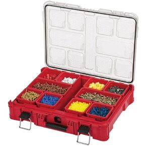 Fits for Milwaukee 48-22-8430 10-Bin Impact Resistant Polymer Packout Organizer, Red