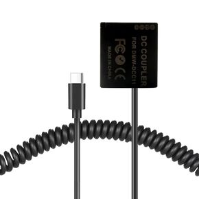 Raeisusp Type-c Spring Cable DMW-DCC11 DC Coupler DMW-BLE9 DMW-BLG10 Dummy Battery Compatible with Panasonic Lumix DMC-TX1 S6 GF3 GF5 GF6 GX7 GX85 GX9 ZS100 ZS200 TZ110 ZS80 LX100 II G100