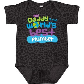 inktastic Daddy Worlds Best Plumber Baby Bodysuit
