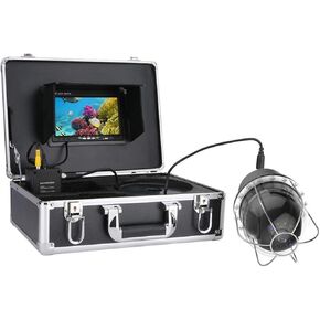 7'' Underwater Fishing Camera 1000TVL Fish Finder with 360° Rotating Dome, IP68 Waterproof, 50m/100m Cable(50m)