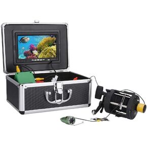 7" Inch DVR Recorder 1000TVL Underwater Fishing Video Camera Kit with 6W LED Lights, 25m Cable, and Fish Finder(30m)