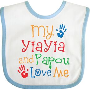 inktastic My YiaYia and Papou Love Me Baby Bib