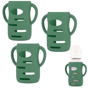 3 حزمة الأكمام السيليكون متوافقة مع Dr Brown Brown Wide Baby Bottles 5 أوقية ، مقابض السيليكون المضادة للكسر متوافقة مع زجاجات Dr. Brown للرضع للأطفال (الوردي ، 5 أوقية)