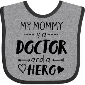 inktastic My Mommy Is a Doctor and a Hero Baby Bib