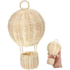 Alipis Natural Rattan Hot Air Balloon Lamp Shade Elegant Ceiling Light Cover for Bedroom Living and Nursery Decor Sturdy Woven Design Easy Installation Indoor Lighting