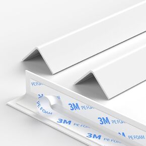 Wall Edge Protector, Protector Baby, PVC Plastic Wall Corner Guards,Stair Edge Protector, 6 PCS Self-Adhesive White Corner Protectors（0.98inx0.98in, 100cm/39.7in）