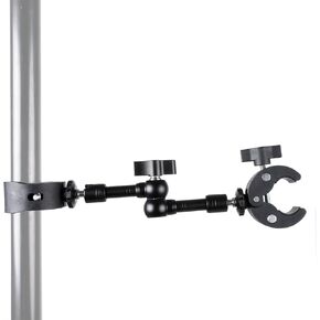 PellKing Super Double Clamp Camera Mount Umbrella Clamp, with 360° Magic Arm Double 1/4"-20 Adapter for Umbrella, Pole, Desktop, Strollers, Motorcycle, Photo Studio Light Stand, Photo Boom Stand