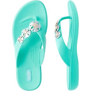 Oka-B Women's Mellita Gold Sand Dollar Flip Flop Sandal