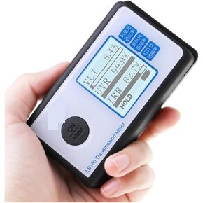 Portable Solar Film Transmission Meter, Test Window Tint UV IR Rejection Visible Light Transmittance with Storage Pouch for UV Measuring