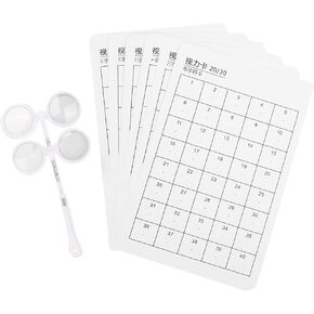 Optical Flipper Set, Modern Eye Exercise Tool, ±150 Degree Adjustable Optometry Plastic Flip, with 6pcs Visual Card, for Eye Care and Vision Improvement Anywhere (±150 Degrees)