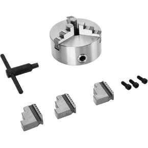 Lathe Chuck Accessory, 3 Jaw Self Centering Metal Chuck Kit with Wrench, for Various Parts Clamping, Made of Nodular Iron, Electric Chuck (K11-125)