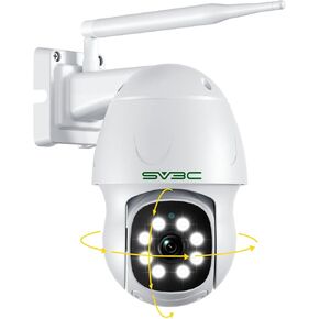 SV3C 4K PTZ POE Wired & WiFi Security Camera Outdoor-Dual Network Support, Auto Tracking ONVIF Security Cam, Color Night Vision, Human/Vehicle Detection, 2-Way Audio, Waterproof, 24/7 Record, CamHiPro