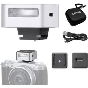 ZF08 الألومنيوم Mini Flash Speedlite ، 5 مستويات الطاقة CCT 6500K ± 200k 440 قوة كاملة على فلاش الكاميرا لكاميرات DSLR (الفضة)