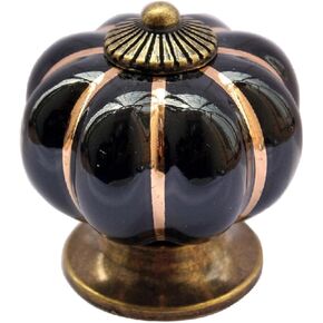 Ceramic Cabinet Handles,Vintage Drawer Knobs,Glazed Door Handle Cartoon Pumpkin Door Handle Furniture Ceramics Pumpkin Knob Glazed Ceramic Knob(Orange)