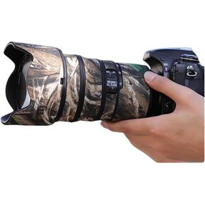 CHASING BIRDS Camouflage Waterproof Lens Coat for Nikon AF-S 24-70mm F2.8 E ED VR Rainproof Lens Protective Cover (Yellow Tree Camouflage, with 2.0X TC (TC-20E III))