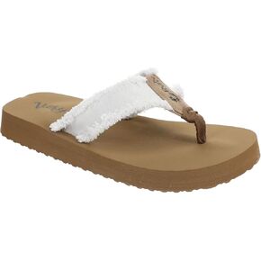 Very G Womens GJazz Frayed Top Fashion Flip Flop Sandal