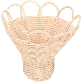 Woven Rattan Lamp Shade Rustic Ceiling Light Cover for Childrens Chic Design Natural Atmosphere Decor for Home Cafe and Weddings