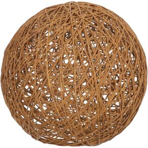 Rattan Woven Ball Shape Lamp Shade for Ceiling Table Lamps Rustic Decor for Living Bedroom Study Eye Caring Durable Light Accessory