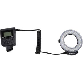 Macro LED Flash, 3000k-15000k 48LED Macro Flash Light Color Temperature Adjustable LED Light with LCD Display, 9 Adapter Rings and 2 Flash Diffusers for DSLR Cameras
