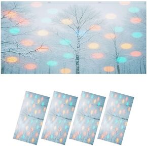 4 Pack Fluorescent Light Covers for Ceiling Lights Scandinavian Nursery Boho Rainbow Print For Playroom Neutral Magnetic Light Filters Diffuser Shade for Classroom Home Office School