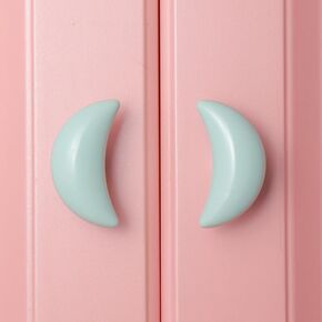 Ceramic Hook and Furniture Door Handles Kitchen Kindergarten Kids Room Wardrobe Cabinet Knobs Dresser Drawer Pulls 1pcs| | - - (Color: bashou08tc-yun-bai)