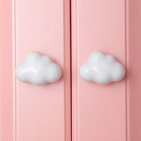 Lovely Cloud Ceramic Handle with Hardware Handle Nordic Style Children's Room Wardrobe Door Drawer Home Drawer Pull - (Color: Princess Pink)