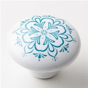 Children's Room Ceramic Handle Pastoral Ceramic Single-hole Handle Colorful Modern Minimalist Cabinet Drawer Handle Door Knobs - (Color: Dark pink)