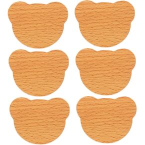 6pcs Cute Bear Head Wooden Cabinet Knobs Cartoon Dresser Handles for ' Furniture Decorative Bear Shaped Drawer Pulls for Cabinets and Dressers