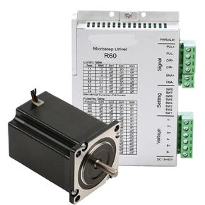57mm 2 Phase 1.3Nm~3N.M Stepping 23 Stepper Motor Set Computerized Numerical Control Stepper Motor Driver R60 Kit(2.3nm R60 57AM23 KIT)