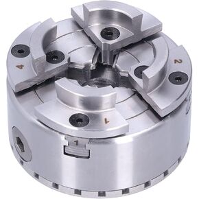 Woodworking Lathe Chuck 4in 4-Jaw Chuck M33 Thread SelfCentering Metal, High Efficiency Clamping Force for Woodworking Machine Tools
