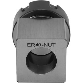 Square Collet Chuck Block Carbon Steel Processed CNC Lathe Tool Holder for Simple Clamps Silver 1 Piece (ER40)