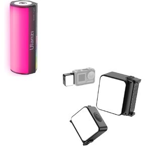 Ulanzi LM18 Vlogging Light Mini LED Action Camera التصوير الفوتوغرافي لضوء التصوير الفوتوغرافي لـ DJI Osmo 3/4/5 ، عصا الضوء المغناطيسية RGB Magnetic ، عصا مصباح فيديو مصابيح Mini LED للتصوير الفوتوغرافي ، تصوير الفيديو
