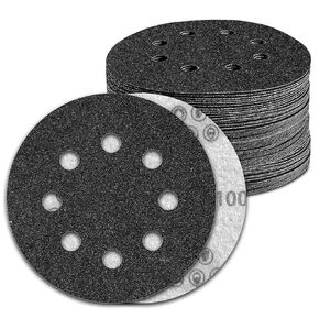 100 Pcs 5 inch Wet Dry Sanding Discs Grit 80 120 180 240 320 400 600 800 1000 2000 Hook and Loop 8 Hole Silicon Carbide Orbital Sander Sandpaper
