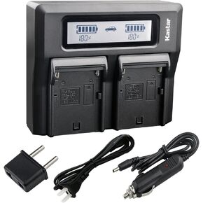 Kastar Fast Dual LCD Charger Replacement for Sony NP-F970 Pro NP-F990 NP-F975 NP-F970 NP-F960 NP-F950 NP-F930 NP-F770 NP-F750 NP-F730 NP-F570 NP-F550 NP-F530 NP-F330 Battery, Camera, LED Video Light
