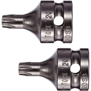 VEGA Torx T40 Socket Bit. Professional Grade 1/4" Square Drive Torx 6 Star T-40 Bit Socket. 120T40SB-2