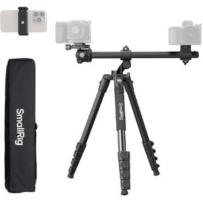 SmallRig CT25 64.5"/164cm Horizontal Overhead Tripod for Camera with Smartphone Holder & Carrying Bag, 22lb Max Load Aluminum Horizontal Camera Tripod for Overhead Shots