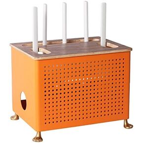 Router Storage Box,Metal WiFi Router Storage Box Cabinet Set-Top Box Wire Socket Rack Decorative Storage Rack for Set-Top Box Router Game Consoles Box/40 * 10 * 19.8Cm