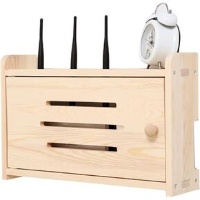 Router Shelf Wall Mount WiFi Router Storage Box, Network Set Top Box Wall Mounted Router Storage Box Plug Row Hub Board Finishing Desktop Storage Shelf