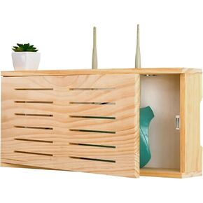 Router Shelf Wall Mount WiFi Router Storage Box, Bracket Wall Mount, Floating Wall Shelf, WiFi Storage Box, Cable Organizer Box, Power Strip Protector, Easy to Install, 49x8x22cm