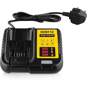 VANTTECH DCB112 Battery Charger Replacement for Dewalt 20 Volt Battery and 12V, 20V & 60V Max Lithium ion Batteries Compatible with DCB201 DCB200 DCB206 DCB606 DCB609 Multi-Voltage Battery Charger