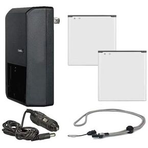 High Capacity 'Intelligent' Batteries for Samsung NX3300 (2 Units) + AC/DC Travel Charger + Nwv Direct Microfiber Cleaning Cloth.