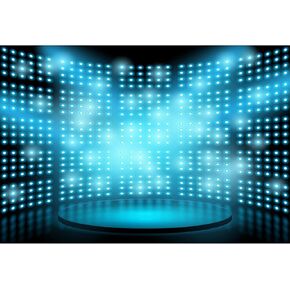 Baocicco 7x5ft Dreamy Stage Backdrop Stage Lighting Scene Photography Background Computer Screen Blue Light Dots Futuristic Dotted Blue and Black Background Portrait Studio Prop Drapes
