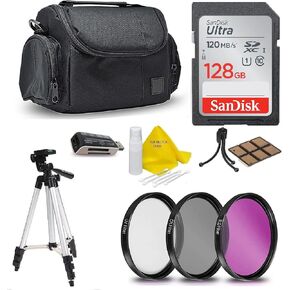 128GB SD Memory Accessory Kit for Canon EOS Rebel T7i T7 T6i T6S T6 T5i T5 T3i SL2 SL1 EOS 80D 77D 70D 60D EOS 9000D 8000D 800D 760D 750D 700D 650D 1300D 1200D 5D Mark III 5D Mark ii 6D 7D Mark ii